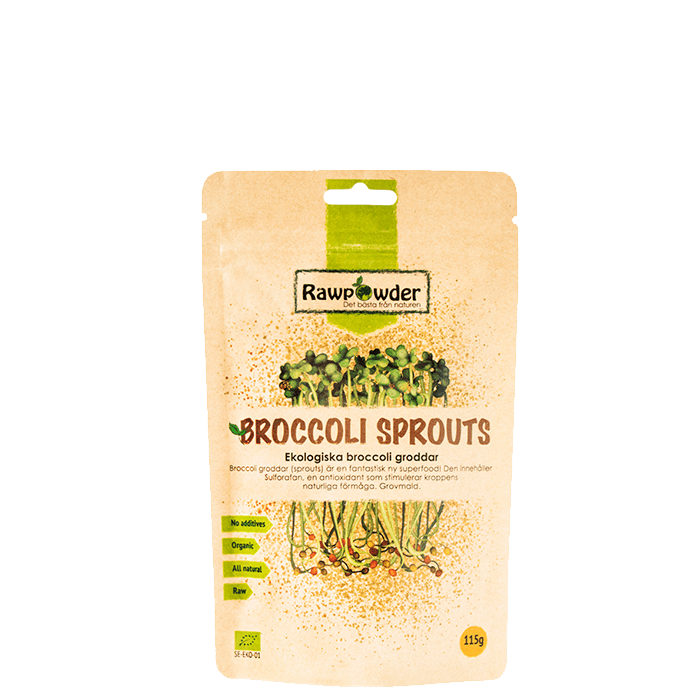 Ekologiska Broccoligroddar 115 g – från Rawpowder – 115 kr – hos Bodystore