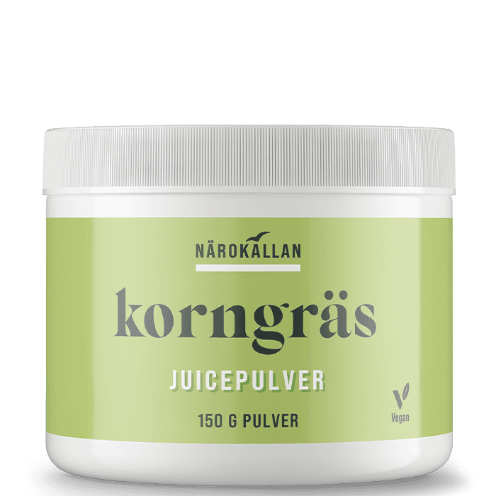 Korngräsjuicepulver 150 g – från Närokällan – 285 kr – hos Bodystore