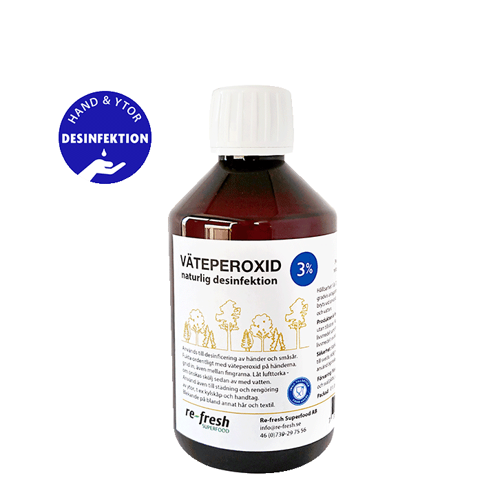 Väteperoxid 3% 300 ml – från Re-Fresh Superfood – 99 kr – hos Bodystore