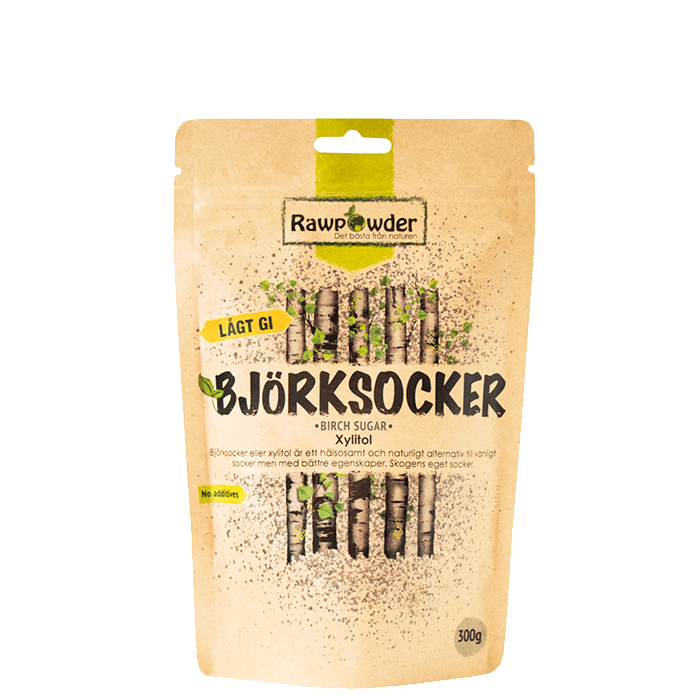 Björksocker Xylitol 300 g – från Rawpowder – 71 kr – hos Bodystore