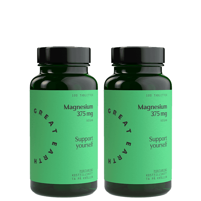 2 x Magnesium 375 mg 100 tabletter från Great Earth – köp hos Bodystore