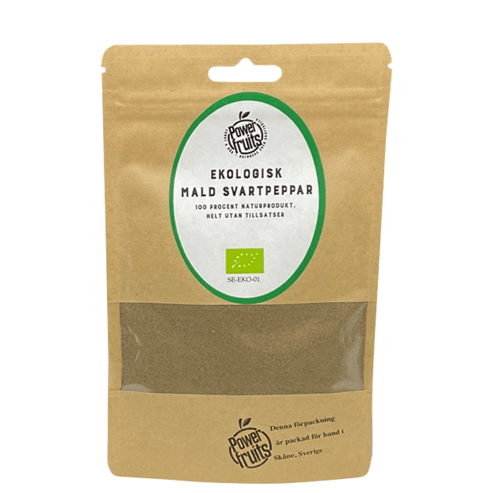 Ekologisk Svartpeppar Mald 50 g – från Powerfruits – 43 kr – hos Bodystore