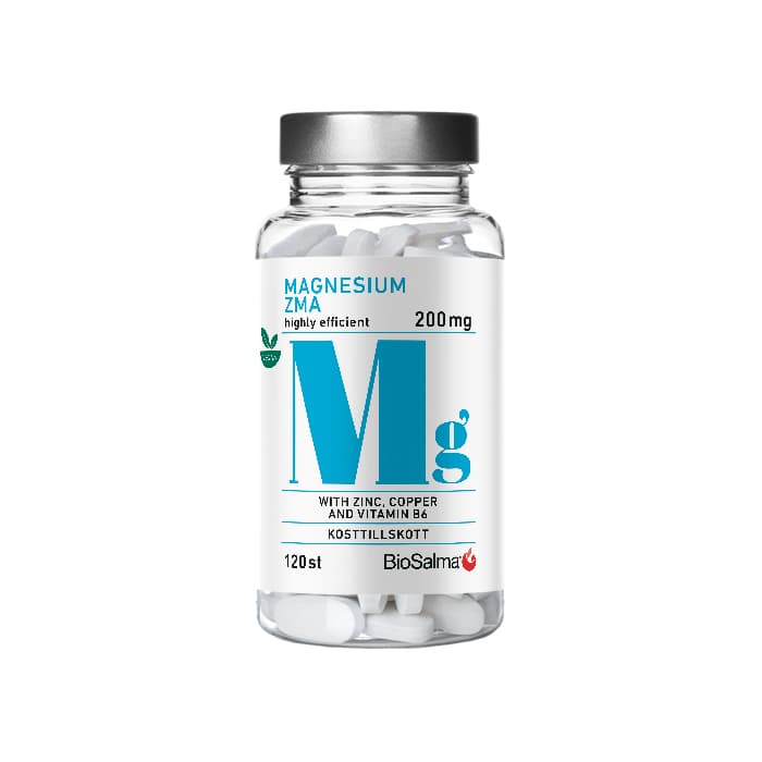 Magnesium 200mg + Zink Koppar B6 120 kapslar – från BioSalma – 84 kr – hos Bodystore