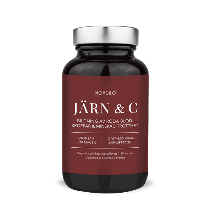 Järn & C-vitamin 90 kapslar från Nordbo – köp hos Bodystore
