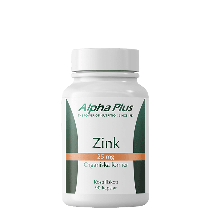 Zink 25 mg 90 kapslar – från Alpha Plus – 65 kr – hos Bodystore