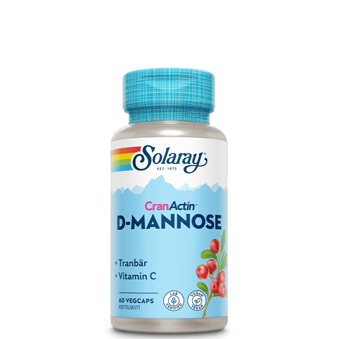 D-Mannose CranActin C-vitamin 60 kapslar – från Solaray – 219 kr – hos Bodystore
