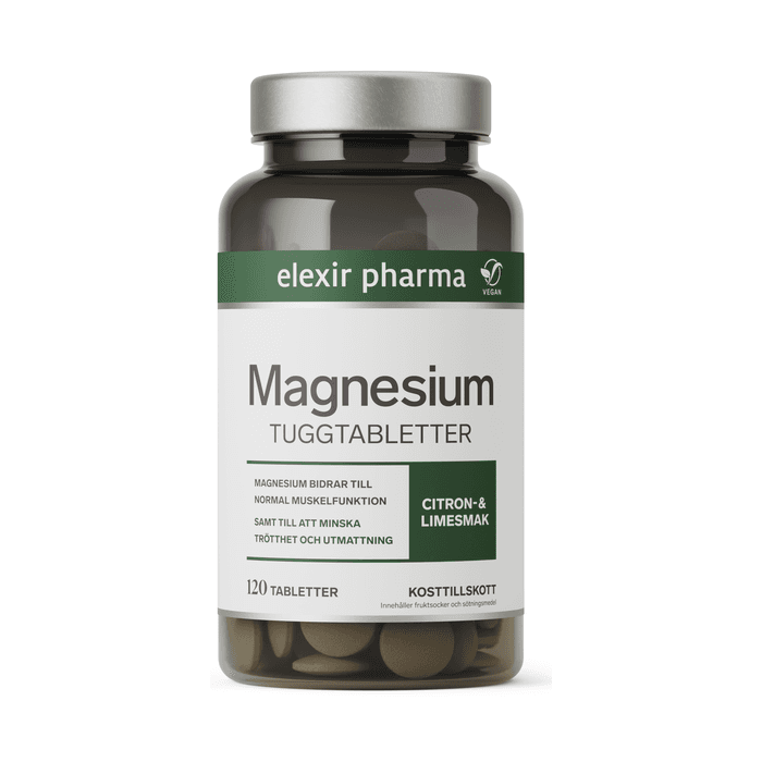 Magnesium 120 Tuggtabletter Citron Lime från Elexir Pharma – köp hos Bodystore