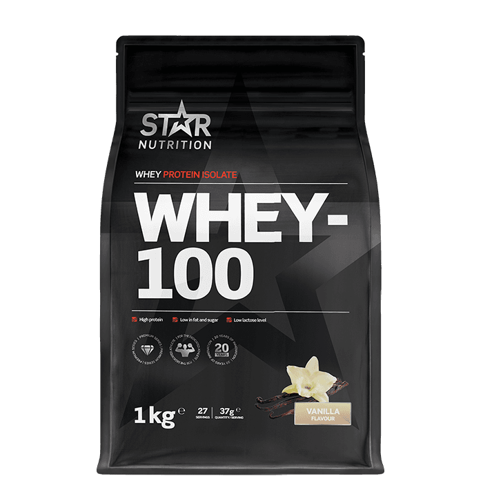 Whey-100 Vassleprotein 1 kg – från Star Nutrition – 499 kr – hos Bodystore