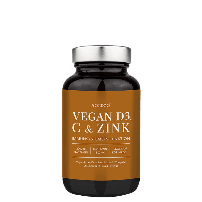 Vegan D3 C-vitamin & Zink 90 kapslar – från Nordbo – 149 kr – hos Bodystore
