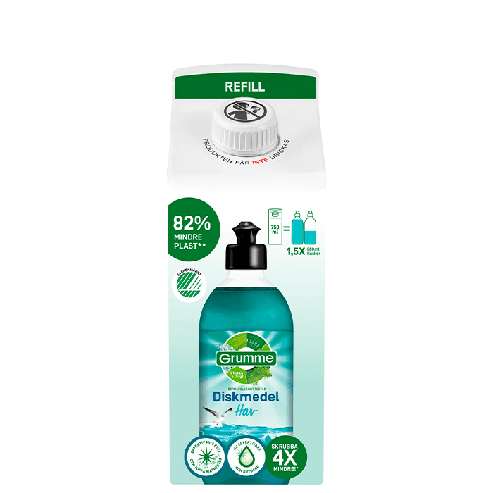 Grumme Handdiskmedel Hav refill 750 ml – från Grumme – 38 kr – hos Bodystore