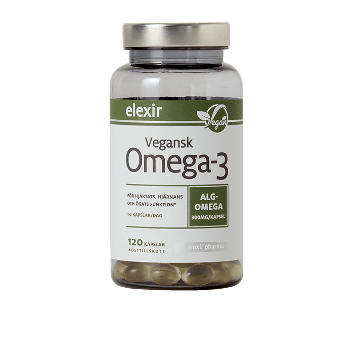 Vegansk Omega-3 120 kapslar – från Elexir Pharma – 311 kr – hos Bodystore