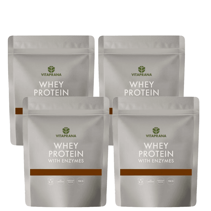 Mix&Match 4 x Vassleproteinkoncentrat 750 g – från Vitaprana – 1049 kr – hos Bodystore