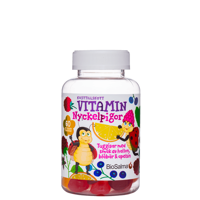Nyckelpiga Multivitamin 60 st tuggtabletter – från BioSalma – 55 kr – hos Bodystore