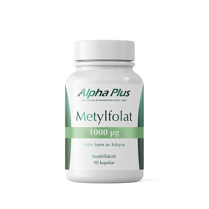 Metylfolat 1000 µg 90 kapslar – från Alpha Plus – 199 kr – hos Bodystore