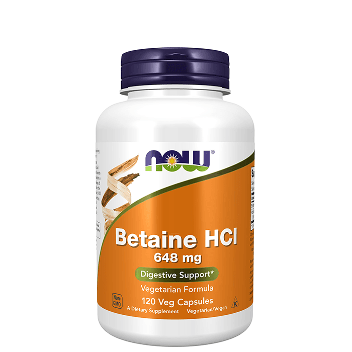 Betaine HCL 120 kapslar – från Now Foods – 339 kr – hos Bodystore