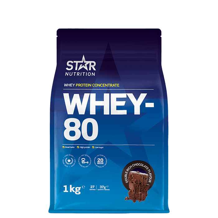 Whey-80 Vassleprotein 1 kg – från Star Nutrition – 399 kr – hos Bodystore