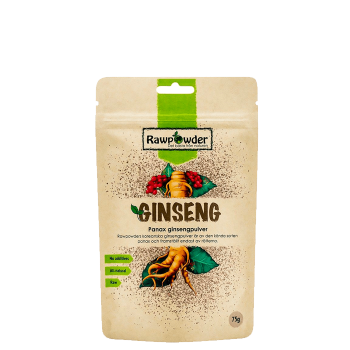 Ginseng Panax 75 g – från Rawpowder – 150 kr – hos Bodystore