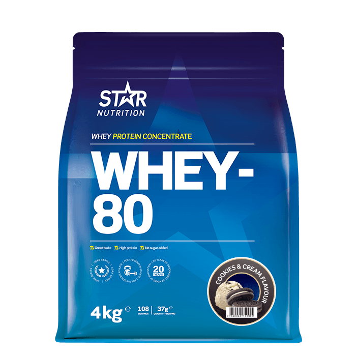 Whey-80 Vassleprotein 4 kg – från Star Nutrition – 1249 kr – hos Bodystore
