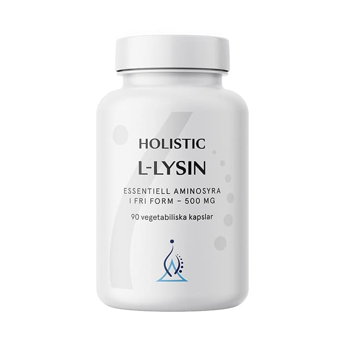 L-lysin 500 mg 90 vegetabiliska kapslar – från Holistic – 141 kr – hos Bodystore