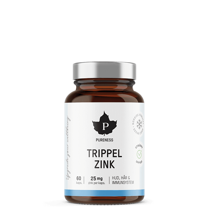 Trippel Zink 60 kapslar – från Pureness – 111 kr – hos Bodystore