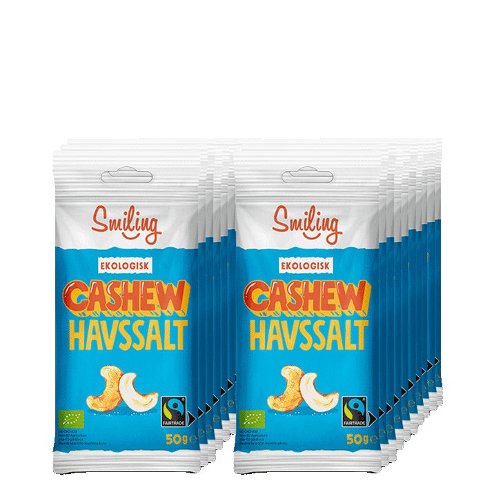 20 x Naturgodis Cashewnötter 50 g – från Smiling – 399 kr – hos Bodystore