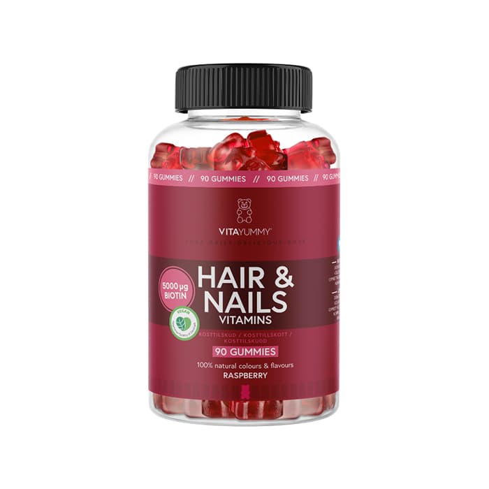 Hår & Naglar Gummies Hallon 110 st – från VITAYUMMY – 339 kr – hos Bodystore