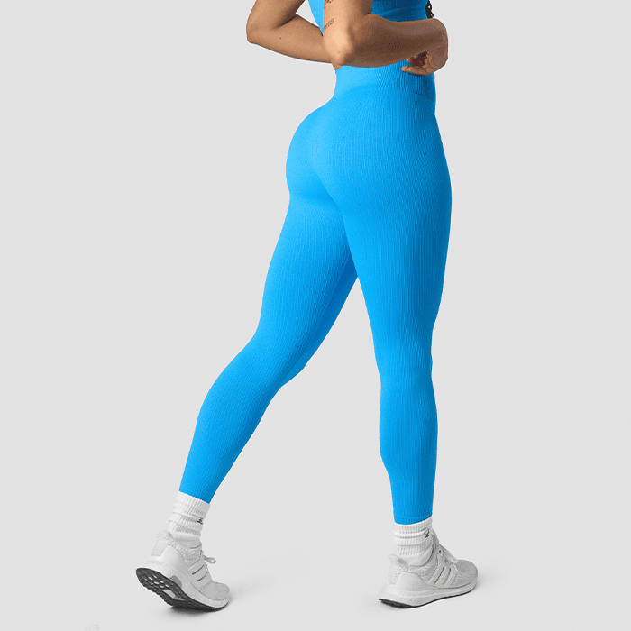 Ribbed Define Seamless Tights, Azure Blue – från ICANIWILL – 280 kr – hos Bodystore