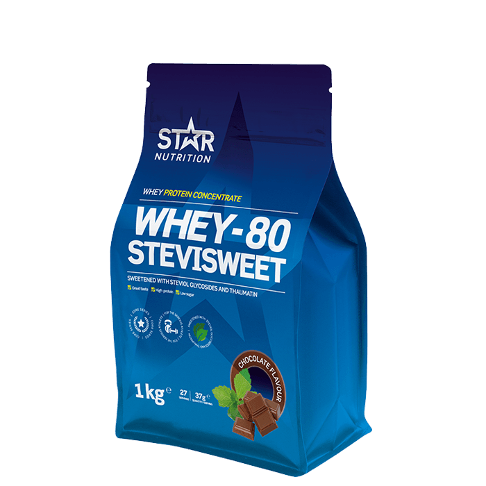 Whey-80 SteviSweet Vassleprotein 1 kg – från Star Nutrition – 399 kr – hos Bodystore