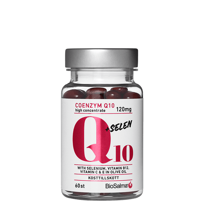 Q10 Coenzyme 120mg + selen 60 kapslar – från BioSalma – 122 kr – hos Bodystore