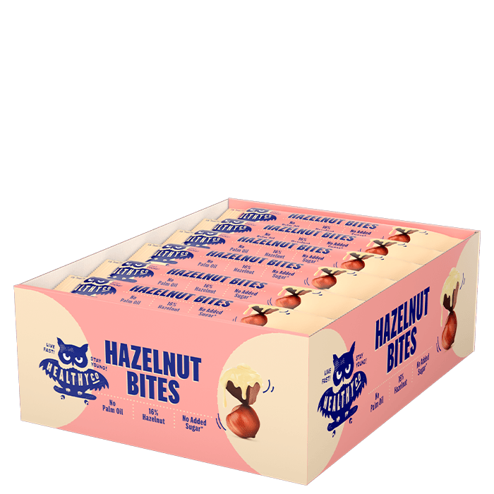 18 x Hasselnötsbitar 21 g – från Healthyco – 179 kr – hos Bodystore