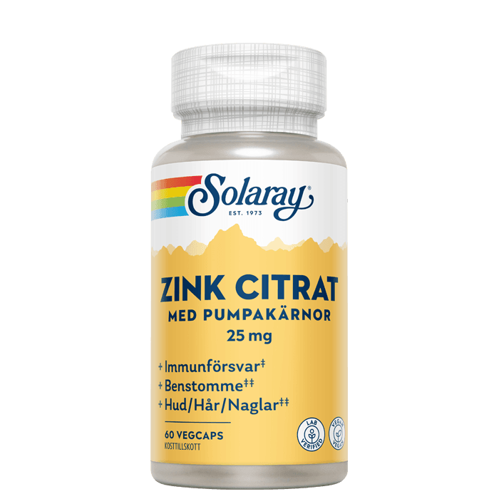 Zinkcitrat 60 kapslar – från Solaray – 62 kr – hos Bodystore