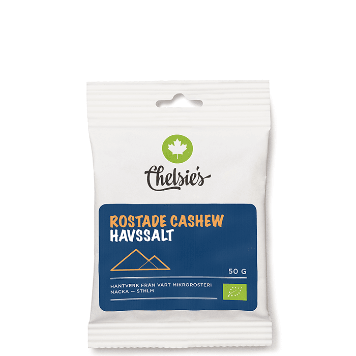 Rostade Cashewnötter Havssalt 50 g – från Chelsie s Organic Gourmet Prod – 15 kr – hos Bodystore
