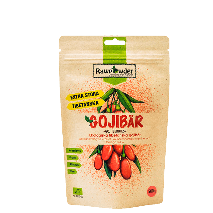 Ekologiska Tibetanska Gojibär 500 g – från Rawpowder – 226 kr – hos Bodystore
