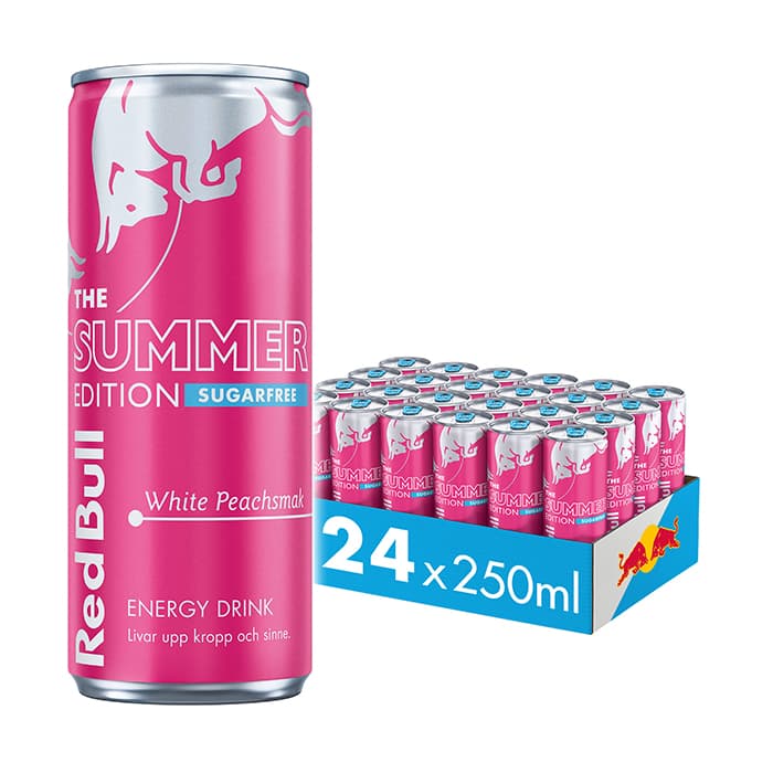 24 x Red Bull Energidryck, 250 ml, White Peach Sugarfree – från Red Bull – 449 kr – hos Bodystore