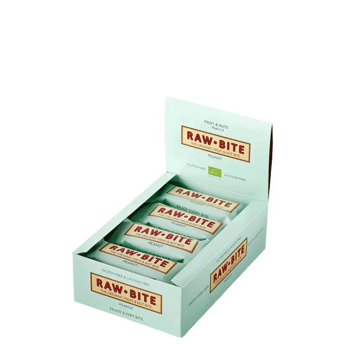 12 x Frukt & Nötbar 50 g – från Rawbite – 259 kr – hos Bodystore