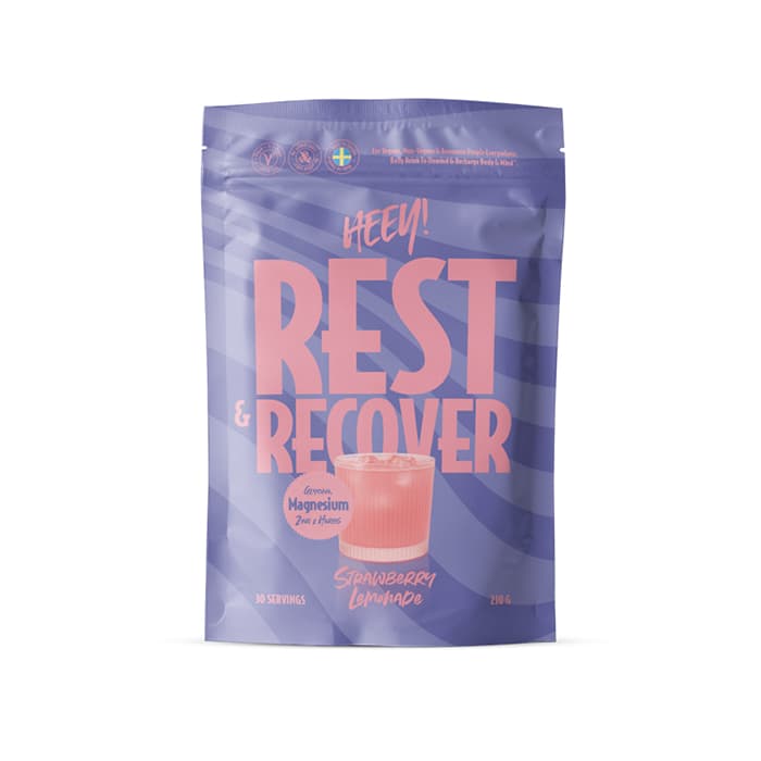 Rest & Recover Magnesium, Strawberry Lemonade, 210 g – från Heey! – 224 kr – hos Bodystore