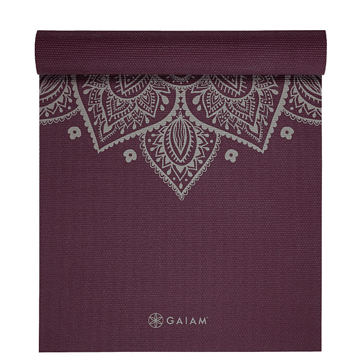 Gaiam Midnight Plum Sundial Flower Yoga Mat 5 mm – från Gaiam – 449 kr – hos Bodystore