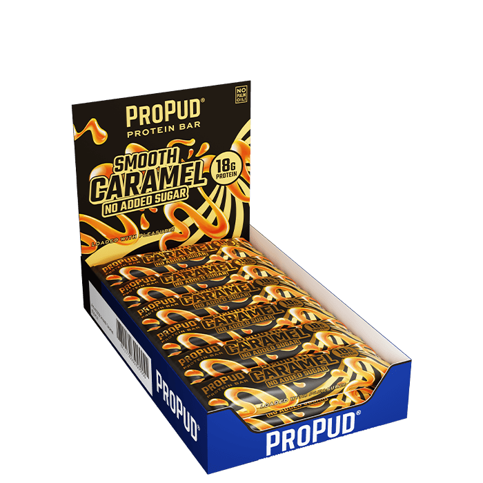 12 x ProPud Protein Bar, 55 g, Smooth Caramel – från ProPud – 309 kr – hos Bodystore