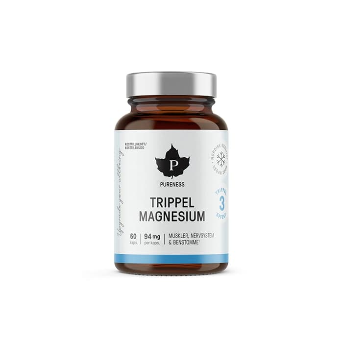 Trippel Magnesium 60 kapslar – från Pureness – 103 kr – hos Bodystore