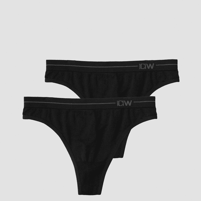 Everyday Seamless Thong 2-pack, Black – från ICANIWILL – 129 kr – hos Bodystore