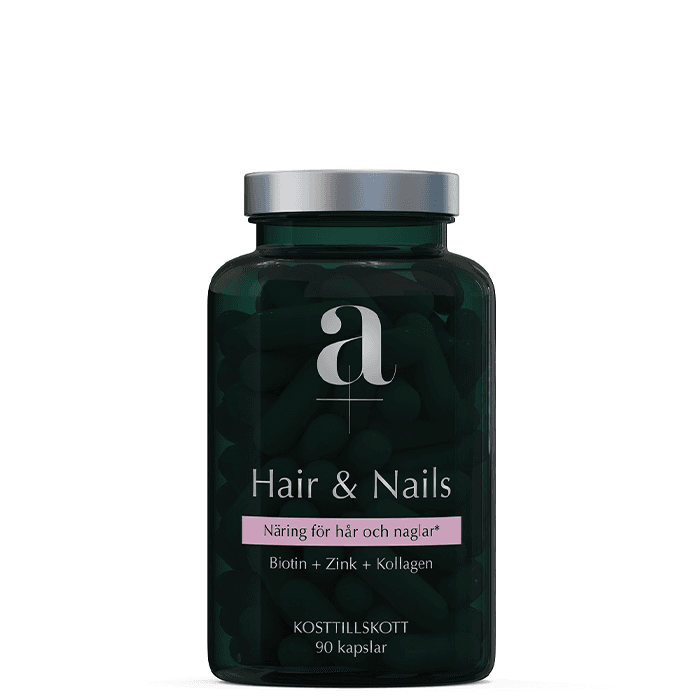 Hår & Naglar Biotin Zink Kollagen 90 kapslar – från A+ – 174 kr – hos Bodystore