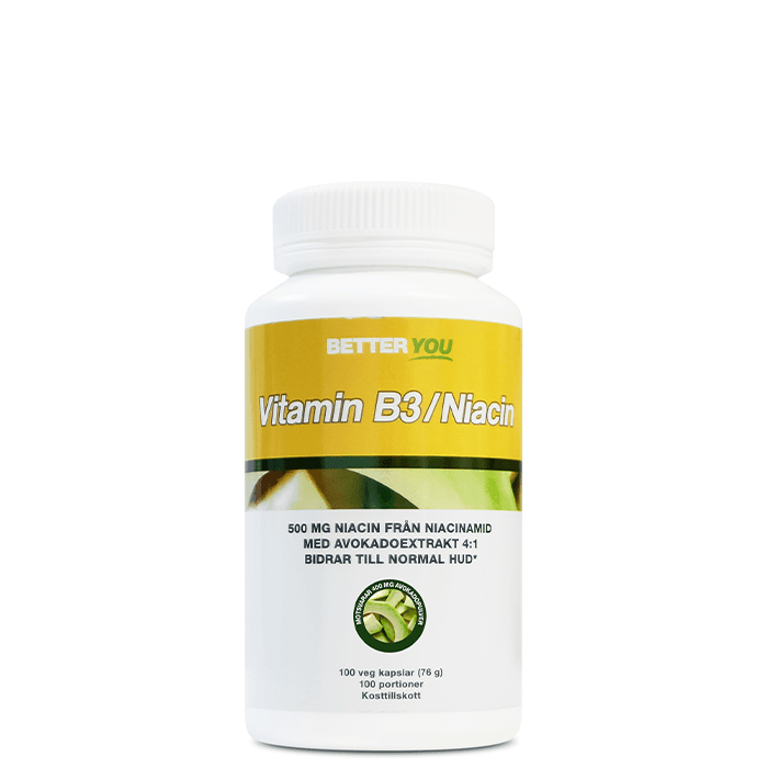Vitamin B3 Niacin 100 kapslar – från Better You – 150 kr – hos Bodystore