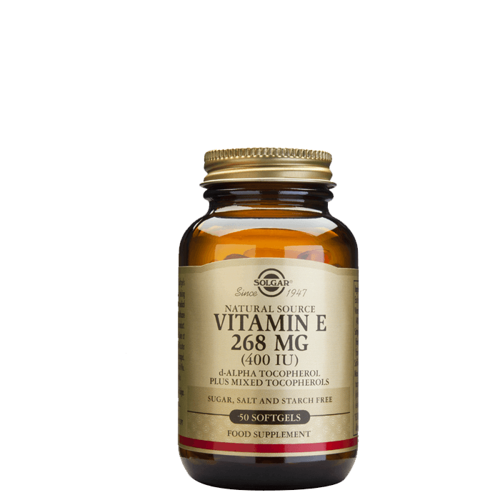 E-Vitamin 400 IU 50 mjuka kapslar – från Solgar – 199 kr – hos Bodystore