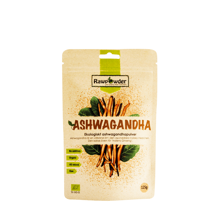 Ekologiskt Ashwagandhapulver 125 g – från Rawpowder – 95 kr – hos Bodystore