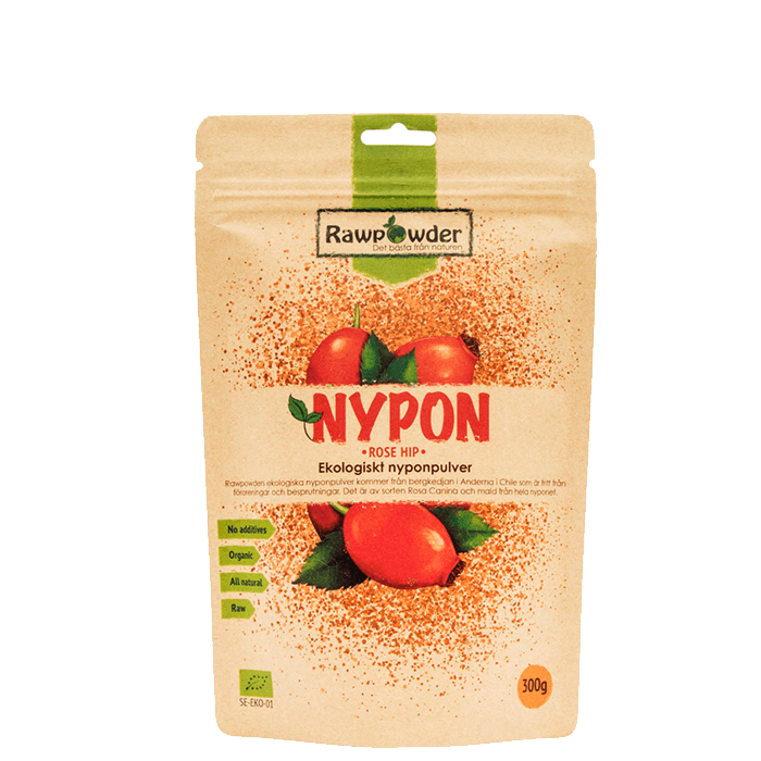 Ekologiskt Nyponpulver 300 g – från Rawpowder – 107 kr – hos Bodystore