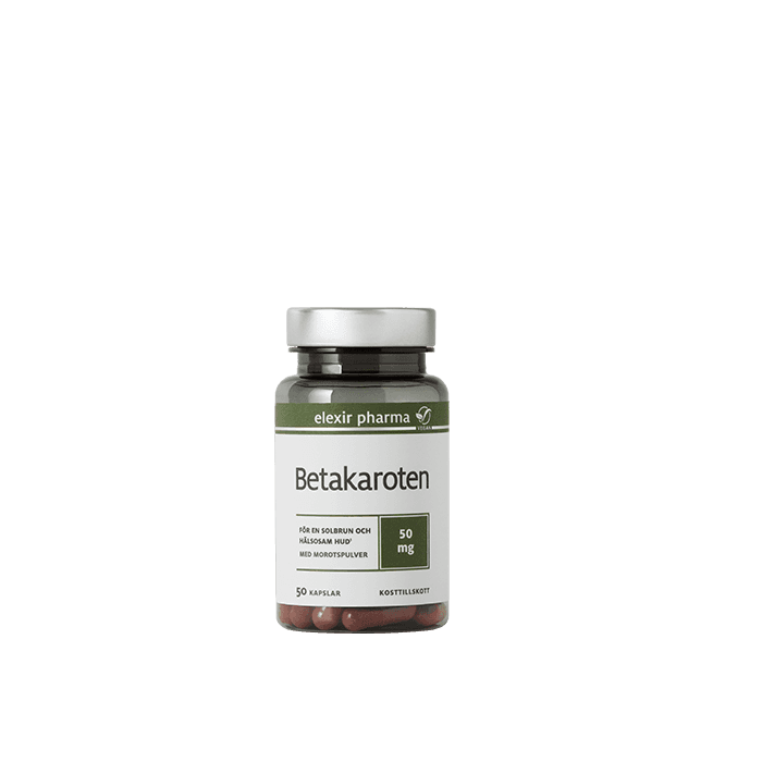 Betakaroten 50 mg 50 kapslar – från Elexir Pharma – 143 kr – hos Bodystore