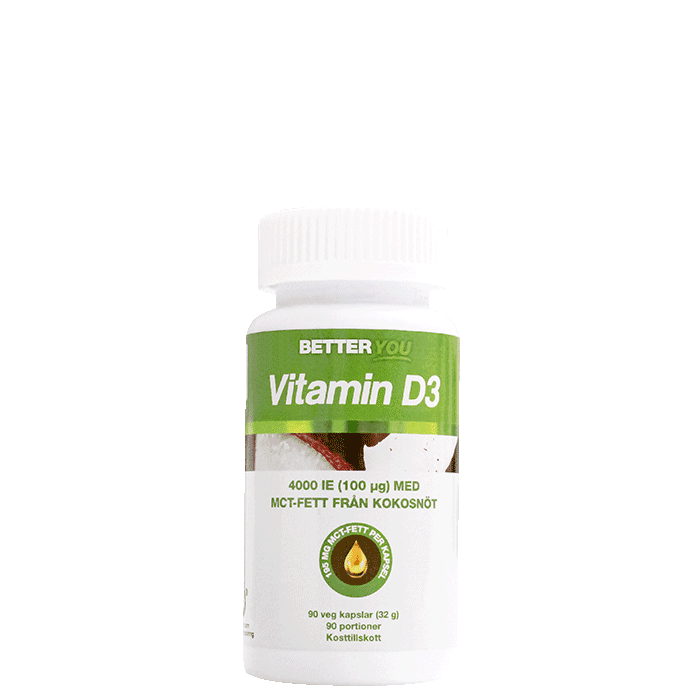 Vitamin D3 4000 IE + Kokosolja 90 kapslar – från Better You – 179 kr – hos Bodystore