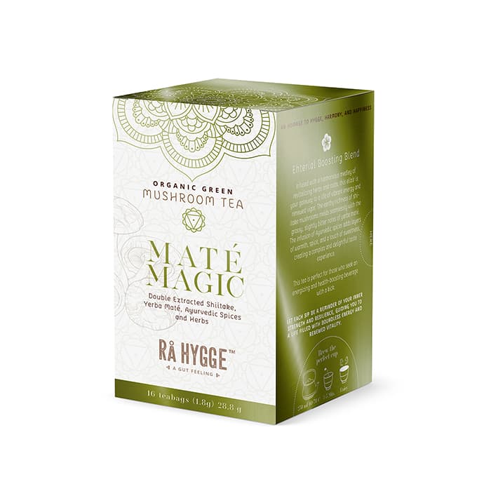 Maté Magic med Shiitake extrakt, gröntte och maté 16 påsar EKO – från Rå Hygge – 79 kr – hos Bodystore