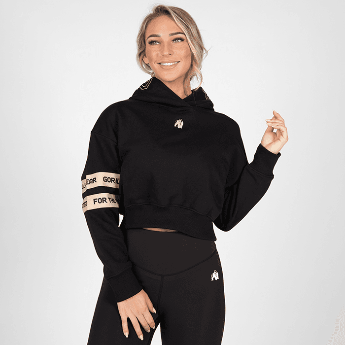 Tracey Cropped Hoodie, Black – från Gorilla Wear – 699 kr – hos Bodystore