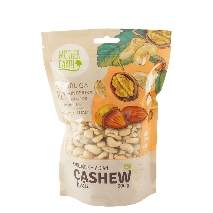 Cashewnötter Hela 500 g – från Mother Earth – 189 kr – hos Bodystore